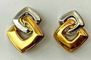 yzWG[EANZT[ Be[WVo[S[hCONbvXe[gvintage boucle doreille dore argente clips etat neuf 4,1cm