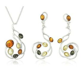 【送料無料】ジュエリー・アクセサリー マルチカラーアンバーシルバースターリングクラシックネックレスペンダントnwt multicolore ambre argent sterling classique 457cm collier, pendentif amp;