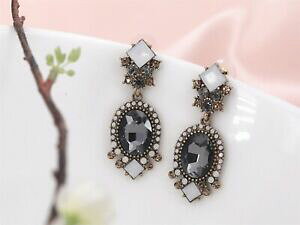 yzWG[EANZT[ CON[XhO[gA[fRx[WO[Be[WIWiboucles doreilles clous dore goutte art deco beige gris vintage original xx 10