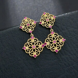 yzWG[EANZT[ COv`[XgtbLS[hzCg[Yboucles doreilles clous 2 petit dentelle trefle plaque or blanc cz rose g9 c