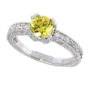 yzWG[EANZT[ Vo[X^[OGQ[WgOCG[gp[YJ[Z^[argent sterling fiancailles cz ring w 6mm 1 ct jaune topaze color centre