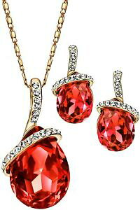 yzWG[EANZT[ lIO[[ZbglbNXCOACfAneoglory set collier et boucles doreilles rouge idee cadeau femme