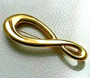 yzWG[EANZT[ u[`lS[fCS[hg[u[`sbroche monet dore ligne infini goldtone brooch pins comme neuf 7,2cm