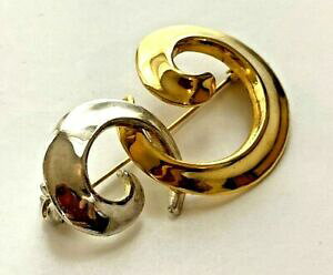 �y���������z�W���G���[�E�A�N�Z�T���[ �V���o�[�S�[���h���B���e�[�W���[�X�T�C��broche vintage dore argente entre lace signe r 5,3cm