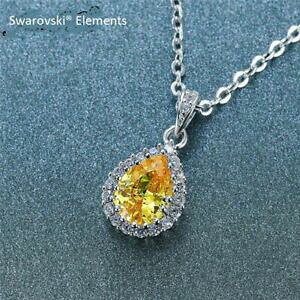 yzWG[EANZT[ XtXL[y_glbNXRWRjECG[collier pendentif goutte deau swarovskiR elements zirconium jaune cadeau