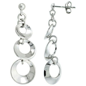 yzWG[EANZT[ Vo[X^[O|XgCOT[Nargent sterling gradue cercles pendant post boucles doreilles