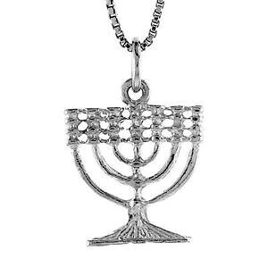 �y���������z�W���G���[�E�A�N�Z�T���[ �V���o�[�X�^�[�����O���m�����y���_���g�u�����b�N�C���`�C�^���A���`�F�[���{�b�N�Xargent sterling menorah 3d pendentif breloque, 18 italien boite chaine