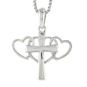 �y���������z�W���G���[�E�A�N�Z�T���[ �V���o�[�X�^�[�����O�g���v���n�[�g�N���X�y���_���g�u�����b�N�C�^���A���{�b�N�Xargent sterling triple coeur croix pendentif breloque,18 italien boite