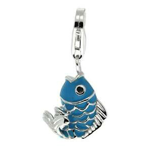 �y���������z�W���G���[�E�A�N�Z�T���[ �V���o�[�X�^�[�����O�G�i�����t�B�b�V���u�����[�O�N���[�Y�s���X�u���X���b�gargent sterling emaille poisson 3d breloque wfermoir pince pour bracelet