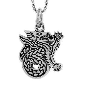 �y���������z�W���G���[�E�A�N�Z�T���[ �V���o�[�X�^�[�����O�P���g�h���S���y���_���g�u�����b�N�C�^���A���`�F�[���{�b�N�Xargent sterling celtique dragon pendentif breloque, italien boite chaine