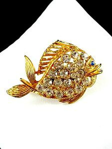 yzWG[EANZT[ t@rXgS[fNX^XgXTt@CAJ{VbhtBbVp^[u[`fabuleux ton dore cristal strass saphir cabochon poisson 