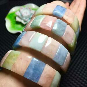 yzWG[EANZT[ i`JtK}CgNAr[YuXbgnatural colorful morganite gemstone clear beads bracelet 13*18mm