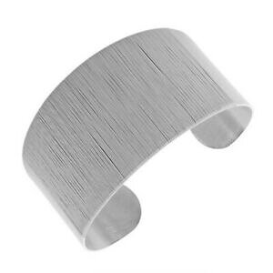 �y���������z�W���G���[�E�A�N�Z�T���[ �X�e�����X�N���V�b�N�V���o�[�J���[�h���[�v�u���X���b�g�I�[�v���t�B��acier inoxydable couleur argentee classique drape femmes bracelet avec open fin