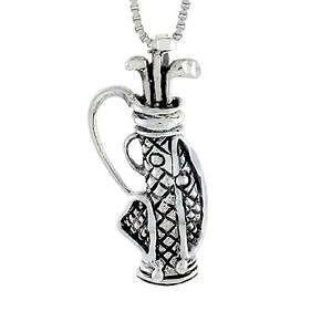 �y���������z�W���G���[�E�A�N�Z�T���[ �V���o�[�X�^�[�����O�S���t�o�b�O�y���_���g�u�����b�N�C���`�C�^���A���`�F�[���{�b�N�Xargent sterling golf sac pendentif breloque, 18 italien boite chaine