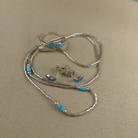 【送料無料】ジュエリー・アクセサリー リングネックレスシルバーターコイズイヤリングparure comprenant collier bague t52 et boucles doreilles en argent et turquoise