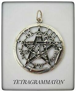 yzWG[EANZT[ tetragrammaton plata ley 925 esoterico pentagram pagan wiccan pendant esoteric