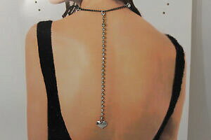 �y���������z�W���G���[�E�A�N�Z�T���[ �o�b�N�V���o�[�l�b�N���X���^���t�@�b�V�����W���G���[�u�����P�n�[�g�u�����Ofemme arriere collier argent metal chaine mode bijoux breloque c?ur bling