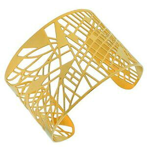 �y���������z�W���G���[�E�A�N�Z�T���[ �X�`�[���V���o�[�J���[�J�b�g�G���h�I�[�v���G���h�u���X���b�gacier inoxydable couleur argentee decoupes motif large bout ouvert bracelet