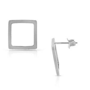 �y���������z�W���G���[�E�A�N�Z�T���[ �V���o�[�X�^�[�����O�J�b�g�V�F�C�v�X�N�G�A�C�������O925 argent sterling decoupes forme carre boucles doreilles, 15cm