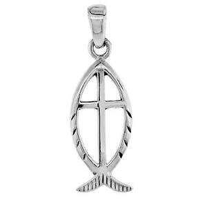 �y���������z�W���G���[�E�A�N�Z�T���[ �V���o�[�X�^�[�����O�N���X�e�B�t�B�b�V���E�B�Y�N���X�y���_���g�u�����b�N�C�^���Aargent sterling christe poisson avec croix pendentif breloque,18 italie