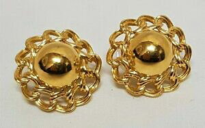 yzWG[EANZT[ Be[WS[hJ[S[hCOeNX`bVvintage boucles doreilles metal couleur or lisse maille texture ajoure g4