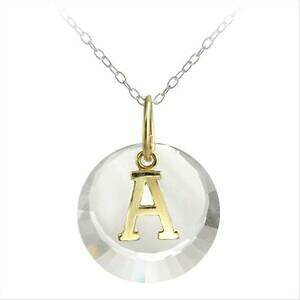 yzWG[EANZT[ Vo[VF[hXtXL[lbNX925 argent deux nuances a initiale collier avec swarovski elements, 457cm