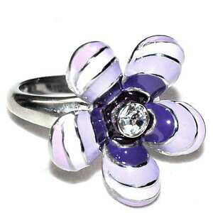 �y���������z�W���G���[�E�A�N�Z�T���[ �X�`�[���G�i���������O�I���W�i�������Obague originale en acier fleur email violet t 56 et 60 bijou ring