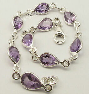 yzWG[EANZT[ X^[OVo[hbvp[vAWXggfBuXbgv[g925 sterling silver drop purple amethyst trendy bracelet 83 birthday present