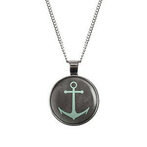 yzWG[EANZT[ p^[AJ[^[RCYO[gCAOVo[uY}C[RA[mylery collier avec motif ancre turquoise vert triangle argent ou bronze 28mm