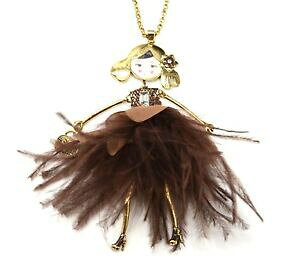 �y���������z�W���G���[�E�A�N�Z�T���[ �W�����p�[�l�b�N���X�y���_���g�h�[���h���X�X�p���R�[���t���t���E�t�F�U�[sp798e sautoir collier pendentif poupee robe sequins, froufrous et plumes m