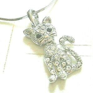 yzWG[EANZT[ NX^y_g`F[pendentif en cristal representant un chat avec chaine