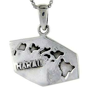 �y���������z�W���G���[�E�A�N�Z�T���[ �V���o�[�X�^�[�����O�n���C�J�[�h�y���_���g�u�����b�N�C�^���A�{�b�N�X�`�F�[��argent sterling hawaii etat carte pendentif breloque,18 italien boite chaine