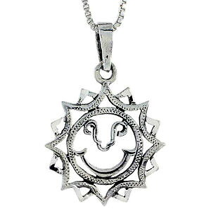 �y���������z�W���G���[�E�A�N�Z�T���[ �V���o�[�X�^�[�����O�J�b�g�T���y���_���g�u�����b�N�C�^���A���`�F�[���{�b�N�Xargent sterling decoupes soleil pendentif breloque, italien boite chaine