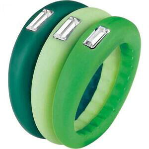 yzWG[EANZT[ gXAlhiqbvzbvgW[VR[FfLAXhXtXL[tris anelli donna hip hop trilogy silicone verde chiaro smeraldo swarovs