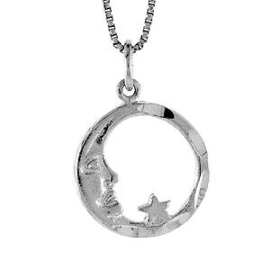 �y���������z�W���G���[�E�A�N�Z�T���[ �V���o�[�X�^�[�����O���[���X�^�[�y���_���g�u�����b�N�C�^���A���`�F�[���{�b�N�Xargent sterling lune amp; pendentif etoile breloque, italien boite chaine