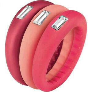 yzWG[EANZT[ gXAlhiqbvzbvgW[VR[b\bT||XtXL[tris anelli donna hip hop trilogy silicone rosso rosa porpora swarovski
