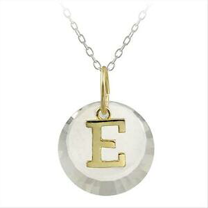 yzWG[EANZT[ Vo[VF[hXtXL[lbNX925 argent deux nuances e initiale collier avec swarovski elements, 457cm