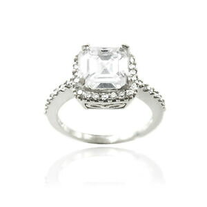 yzWG[EANZT[ Vo[AbV[OJbv925 argent 2 13ct coupe asscher cz ring s9