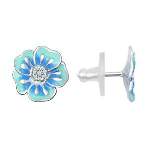 �y���������z�W���G���[�E�A�N�Z�T���[ �\�R���t�t�����[�G�i�����V���o�[�X�^�b�h�C�������O sokolov flower enamel cz 925 silver stud earrings