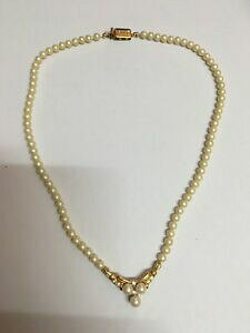 yzWG[EANZT[ Be[WlbNXlp[WG[N`[vintage collier signe monet perle et brillants bijoux couture 50s 60s