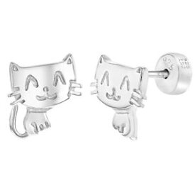 【送料無料】ジュエリー・アクセサリー シルバースターリングプッシュバック925 argent sterling chat chaton securite push arriere animal d petit filles