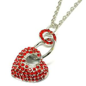 【送料無料】ジュエリー・アクセサリー トックストラスレッドハートセットサークルチェーンペンダントtoc strass rouge ensemble coeur et cercle attache pendentif sur 406cm chaine