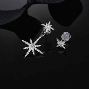 �y���������z�W���G���[�E�A�N�Z�T���[ �C�������O�W���R�j�E��boucles doreilles asymetrique meteorite pavee zirconium plaque argent s925