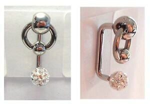 yzWG[EANZT[ X`[t[v_ONANX^{[WG[NgJt[hQ[Wsurgical steel hoop dangle clear crystal ball vch jewelry clitoral hood 14 gauge