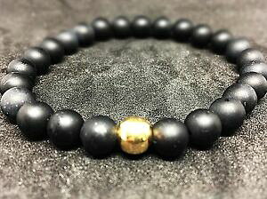 yzWG[EANZT[ }bgX^[OVo[S[fp[uXbgonyx mat 925er sterling argent dore bracelet de perles 8mm