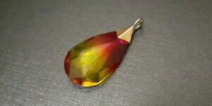 yzWG[EANZT[ JbgKXhbvy_gpendentif goutte verre taille degrade rouge jaune metal dore xxeme