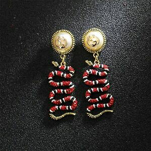 yzWG[EANZT[ COS[fAj}T[ygpFNX^bhubNobNboucles doreilles dore animal serpent pave cristal rouge noir baroque xx30