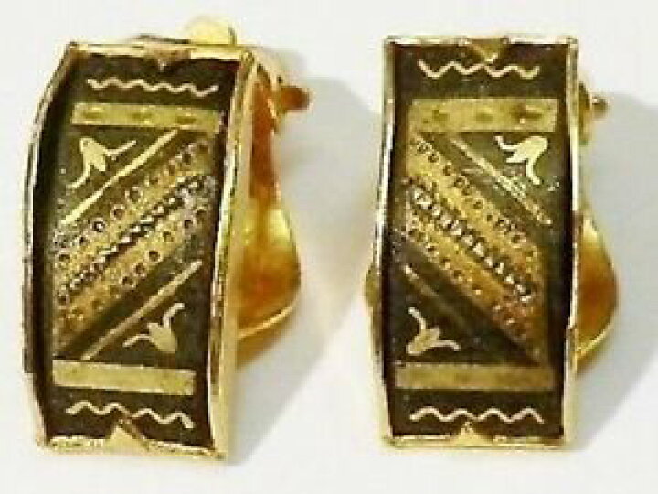 Boucles D'Oreilles Clips Vintage - Or De Tolède Finement Gravées - Modèle 5138 - Occasion