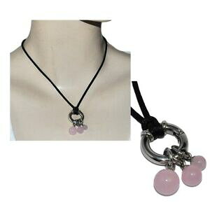 yzWG[EANZT[ Vo[bLubNR[h`[NH[csN`[WGWcollier plaque argent cordon noir breloque quartz rose charms bijou
