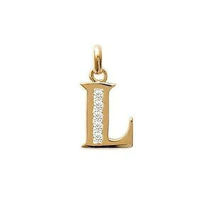 yzWG[EANZT[ CjV^[y_gbLS[hiCnouveau pendentif initiale lettre l plaque or amp; cz neuf